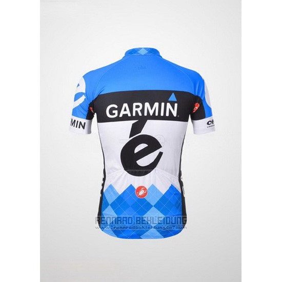 2012 Fahrradbekleidung Garmin Cervelo Wei und Azurblau Trikot Kurzarm und Tragerhose